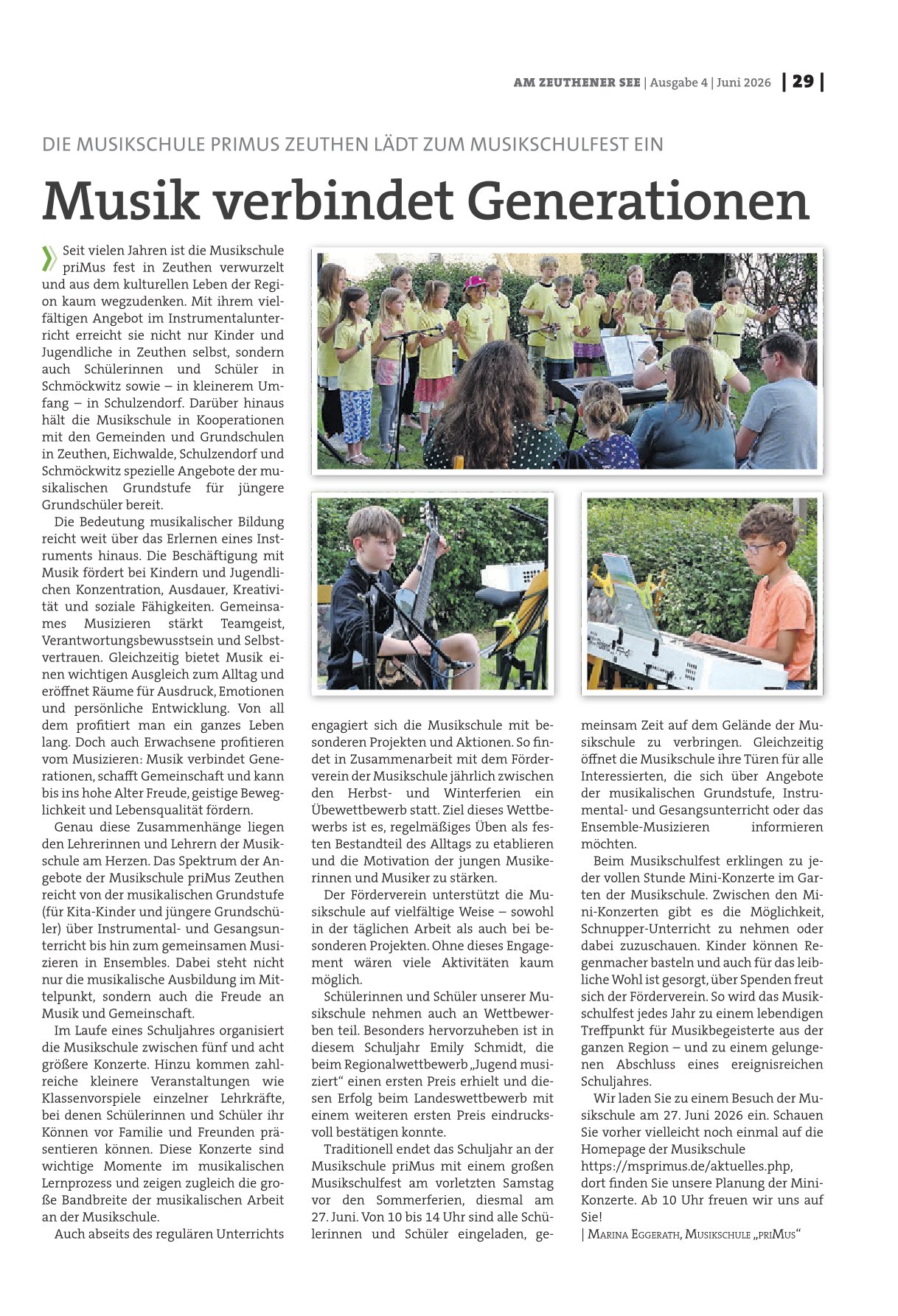 Artikel in <q>Am Zeuthener See</q> vom 10.06.2026